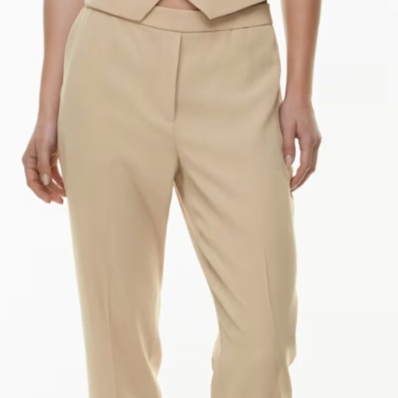 WITH TAGS Aritzia Babaton Conan Cropped Hummus Beige 00 - Picture 1 of 4
